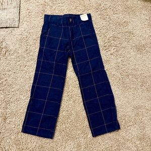 NWT Boys Gymboree Dress Pants Plaid Blue Brown Size 5 Cotton